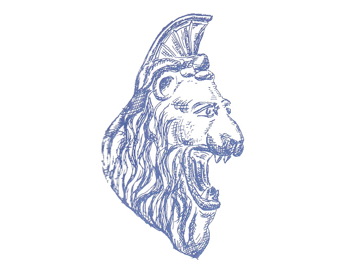 Löwenköpfe, Flammen, Getriebene & Körper, Nr. 8390